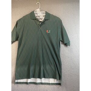 Chiliwear Miami Hurricanes Men's Polo Black and‎ Orange shirt Size XL